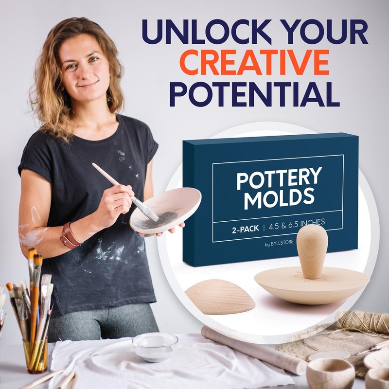 Byllstore 2-Pack Pottery Molds | Create Bowls & Plates |