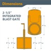 POWERTEC 70294-P4 2-1/2" Integrated Blast Gate Clog Resistant, Anti Gap
