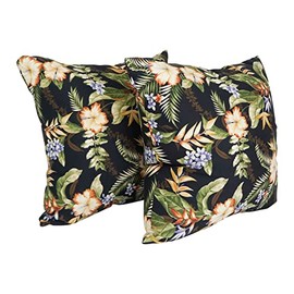 Blazing Needles Square Indoor/Outdoor Throw Pillow, 25", Freeport Ebony 2 Count