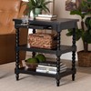 Baxton Studio Imogene End Table with Turned Legs, Black