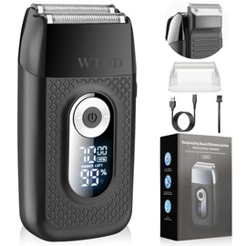 WTDD 2 en 1 Afeitadora Eléctrica para Hombre, Resistente al Agua, Con Recortadora De Precisión, Recargable por USB, Maquinilla De Afeitar Led Para Bigote, Maquinillas de Afeitar para el Hogar de Los Hombres