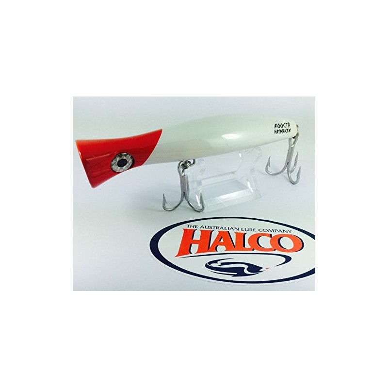 Halco Roosta Haymaker Popper 195mm White Redhead