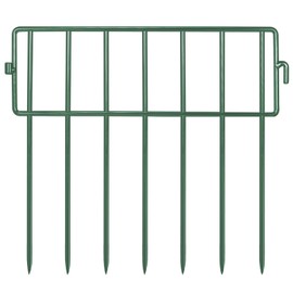 28 Pack Green Animal Barrier Fence, Adavin No Dig Garden Decorative Fence 1.5" Gap, Rustproof Metal Dig Deterrent Panel Border for Dog Rabbits, Ground Stakes Outdoor Patio,Total 30 Ft(L) X 10 in(H)