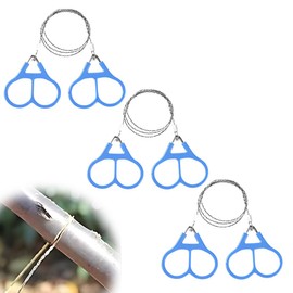 XOXVURI 3 Pieces Wire Saw Rope Saw Stainless Steel Wire Saw Pocket Saw String Saw Wire Saw Cutting Wire Survival Equipment Wood for Outdoor Travel Equipment and Rope Saw Camping Saw, 55 cm