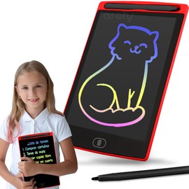 Archy Pizarron Magico Infantil Borrable LCD Pinta de Colores Tablet para Niños Juguetes para niñas niños Juguete para Dibujo Notas Niño Niña Pizarra Magica Boton de Bloqueo y Borrado (xz08) (Rojo)