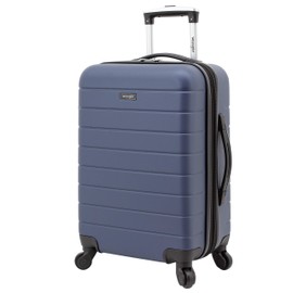 Wrangler 20" Smart Spinner Carry-On Luggage With Usb Charging Port, 20 Inch Carry-On, Navy Blue