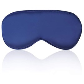 Sleep Mask Night Cover Eye Sleeping Silk Satin Masks for Women Men, Blindfold for Airplane Travel Adjustable Strap (Blue)