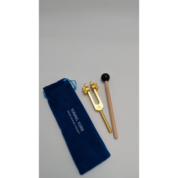 Yantra Weighted Gold 528 Hz MI Part of Solfeggio Tuning Fork Healing Sound Therapy with Mallet and Bag