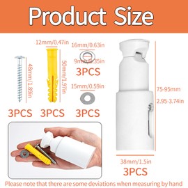 Set of 3 Radiator Mounting Brackets, Bathroom Radiator Towel Holder, Adjustable Bracket Hook Directly on for Straight or Curved Bathroom Radiators, Space-saving and Easy to Install