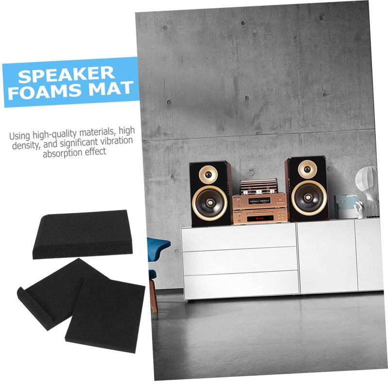 SAFIGLE 2sets Speaker Foams Pad Soundproofing Mat for Speaker Isolation