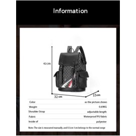 Black Leather Backpack School College Bookbag Laptop Backpack business travel Multifunctional backpack (Black 1)