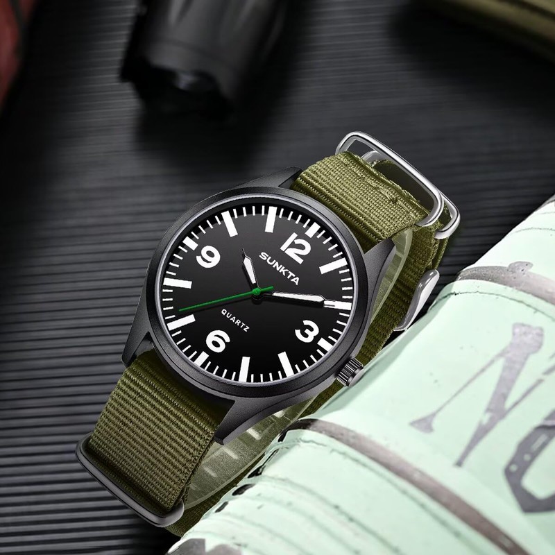 LIGE Watches for Men Unisex Military Sports Nylon Band Analog