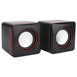 Computer Speakers, Small Wired PC Gaming Speakers Stereo Loudspeaker, Mini USB Powered Dual Stereo Speaker System, 3.5 mm AUX-in Portable Speaker for Computer, PC Laptop, Desktop, Black