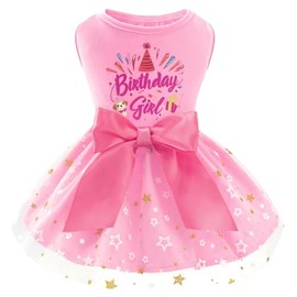 XPUDAC Vestido de Cumpleaños para Perro, Ropa para Cachorro, para Perros Pequeños, Fiesta de Cumpleaños de Niña, Traje de Tul para Mascota, Atractivo 