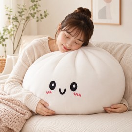 Dumpling Plush Pillow for Hugging & Decor – Soft Stuffed Food Toy Cushion for Beds, Sofas & Cute Gifts