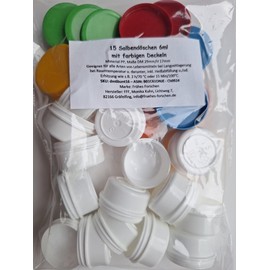 15 Ointment Jars, Cream Jars, Ointment Jugs 6 ml Contents with Coloured Lids, Made in Germany