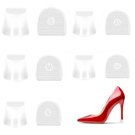 10 PCS Heel Caps for High Heels, Clear Heel Protectors for Stiletto Shoes, Black Non-Slip Heel Stoppers Replacement Heel Tip Cover for Grass Wedding Gravel Wetlands Outdoor Events(XXS,XS,S,M,L)