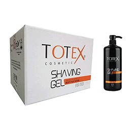 TOTEX Shaving Shave Gel Sensitive Smooth Skin Cool Effect Men Care Full Body Bikini Line For Women With Pump For Easy Economical Use 750 ml (Pack Of 12)