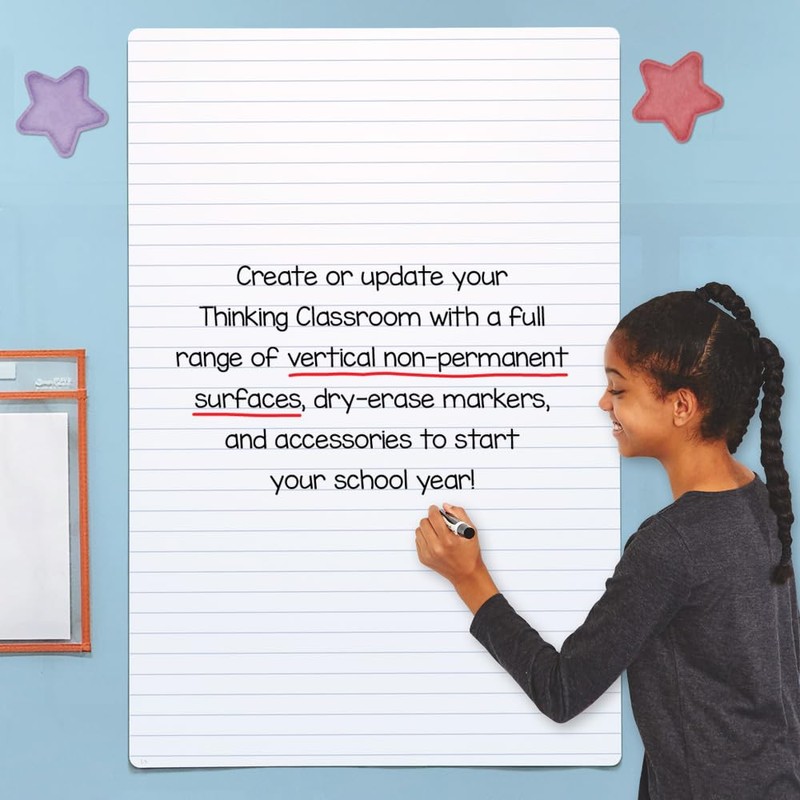 EAI Education Double-Sided Dry-Erase Poster Board: Lined, 24" x 36"