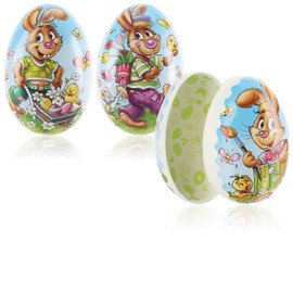com-four® 3 x Easter eggs for filling, colourful filling eggs for Easter, Easter eggs with Easter motifs in comic style to hide and give as a gift (3 pieces, 12 cm)