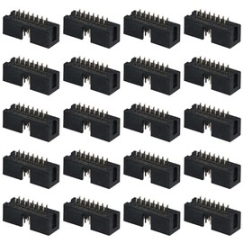 Fudeshe 20Pcs IDC Connector, 2 * 7 Double Row Useful 14-Pin Connector Adapter,Box Header Connector Male Socket Terminal 2.54 mm Pitch(20Pcs)