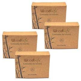 Woodlife® - Paquete de 800 Cotonetes de Bambú, Ecológicos, Biodegradables y Multiusos para Higiene Personal y Limpieza.
