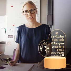 Vetbuosa Thank You Teacher Gifts. - Acrylic Night Light, Teacher Appreciation Gifts,Teacher Gifts for Women, Idea Gifts for Teachers, Retirement Farewell Gifts for Teachers.