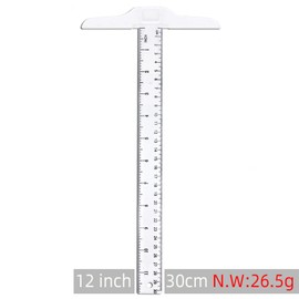 Priaora 2pcs 12 Inch/30 cm Junior T-Square Plastic Transparent T-Ruler for Drafting and General Layout Work Plastic T Square (K185-2)