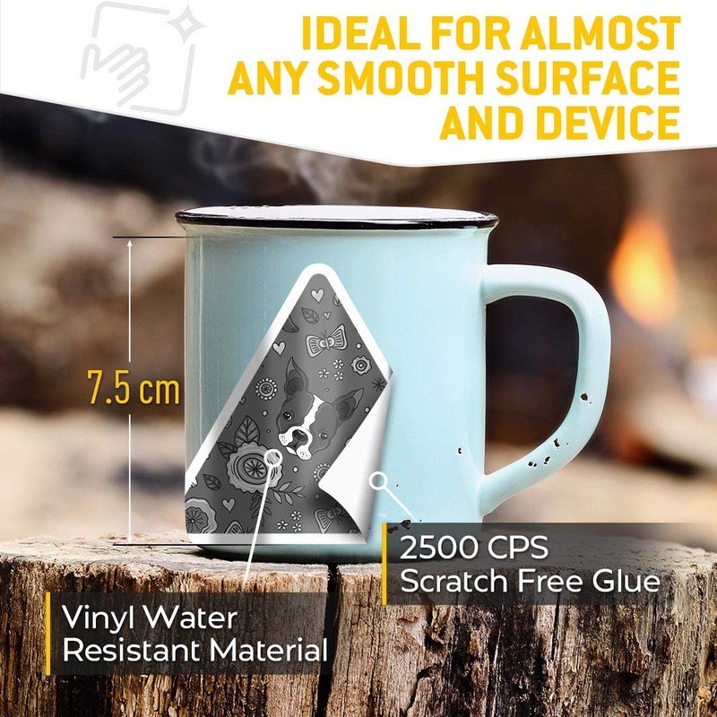 2 x Triangle Stickers 7.5cm - BW - Boston Terrier