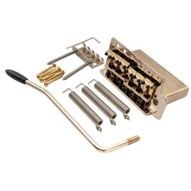 Musiclily Pro 52.5mm Vintage 6-Screw Tremolo Bridge 36mm Solid Brass Block for Squier Strat Style Electric Guitar, Gold