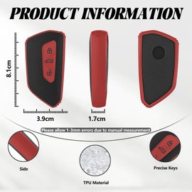 TOOMUME Key Case TPU Leather Texture Car Key Cover Fits VW Volkswagen Cupra Formentor Born Golf 8 Seat Leon MK4 Ibiza Ateca Skoda Kodiaq Fabia Enyaq Octavia