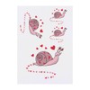 4 x 'The Love Snail' Temporary Tattoos - Water Resistant, Skin-Safe, Non-Toxic Transfers, Mixed Sizes (TO00069026)
