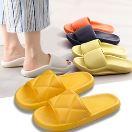 Inter-floor noise prevention slippers, cushioned living room shoes, fluffy living room slippers, indoor slippers [Cloud Soft Cushion Slippers] Black (XL) 5ea