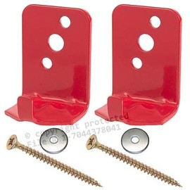 (2 Pack) - Universal Fire Extinguisher Wall Hook, Mount, Bracket, Hanger for 5 Lb. Extinguisher - Free Screws & WASHERS Included