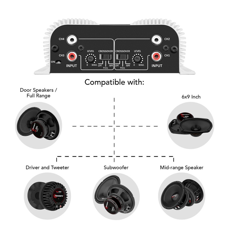 Taramps TS 400x4 400 watts RMS 4 Channels Full Range