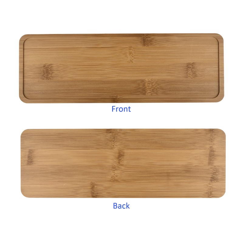 M METERXITY 2 Pack Planter Saucers - Bamboo Rectangular Flower