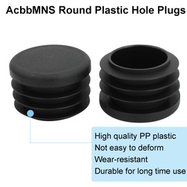 AcbbMNS 20 Pack 25mm Round Tube End Caps, Plastic Pipe Inserts, Black Hole Plugs for Tubing Fences Furniture Chair Legs (Round, 25mm)