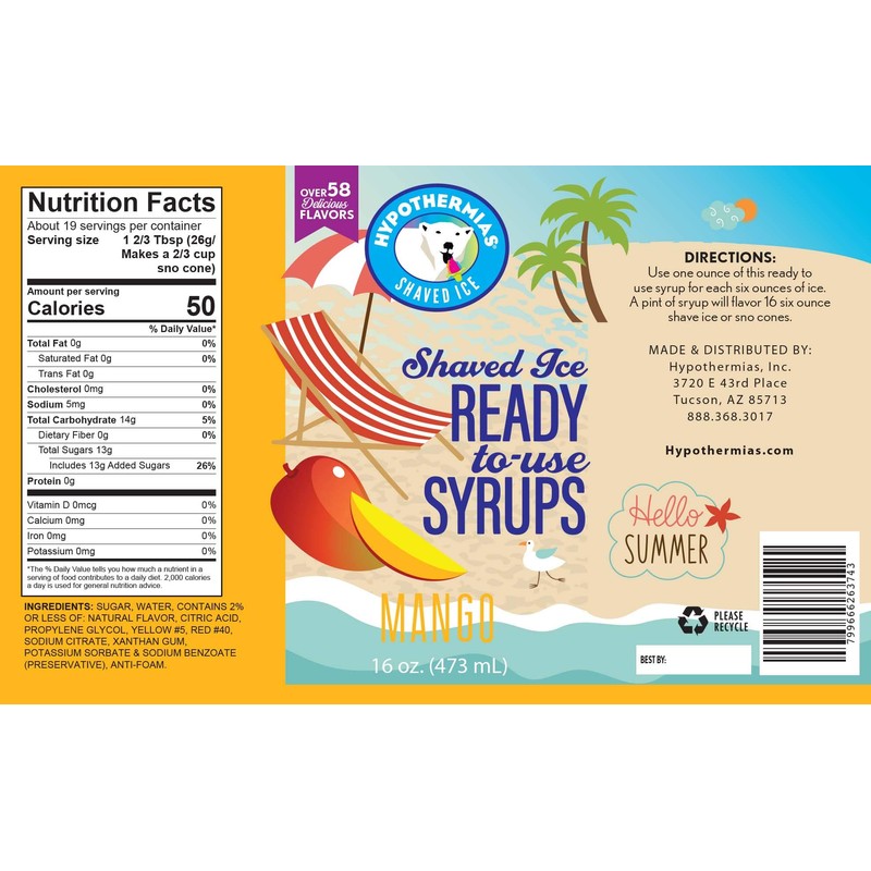 Hypothermias Shaved Ice & Snow Cone Syrup Variety 3 Pack