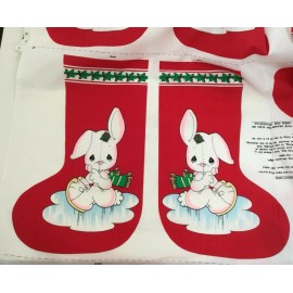 Spectrix Precious Moments Christmas Stocking Spectrix Cut n Sew Bunny Rabbit Ice Skating
