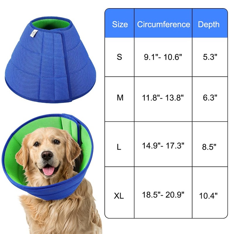 Dog Cone Collar, Anti- Bite Soft Cone Collar, Adjustable Breathable