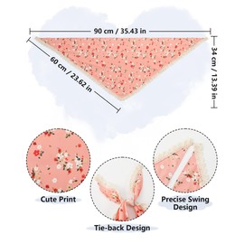 AWAYTR 3Pcs Hair Bandanas Head Kerchief for Women Girls Tie-Back Boho Hair Scarf Headband Bandana Triangle Head Scarf (Brown/Green/Pink)