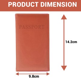 FATASH Passport Holder, PU Leather Cover, Waterproof Travelling Essentials Case for Document, Tickets, Boarding Pass, Business Cards Organizer Wallet for Men & Women - Light Brown