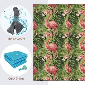 Turamurra Hand Towels Set of 2 Flamingo Themed Towels for Bathroom Decorative, Bath Towels, Soft Absorbent Towels for Farmhouse Home Decor Gifts for Women 14 x 28 in