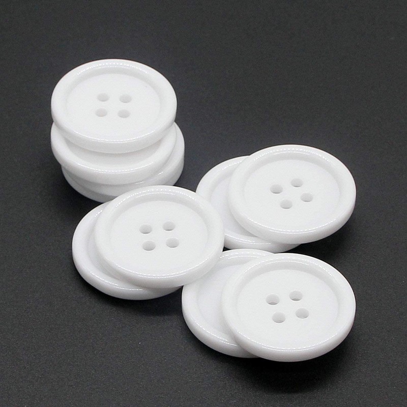 100 Pieces Buttons, 4 Hole Round Resin Buttons for DIY