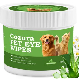 Cozura Dog Eye Wipes for Discharge and Crust, 100ct Pet Eye Wipes for Dogs & Cats - Gently Removes Tear Stains, Dirt & Odor - Soft Hypoallergenic Pads for Eyes, Wrinkles & Facial Folds - Cat Eye Wipes
