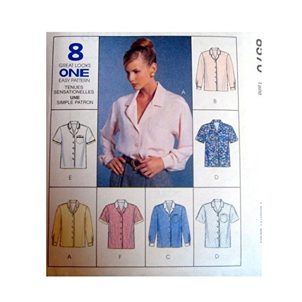 McCalls Sewing Pattern 8570 Misses 14,16,18 Blouse 8/Variations