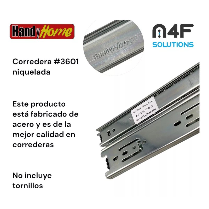 Handyhome Corredera Cajón Handy Home 25cm X 4.5cm 2paquetes 4pz