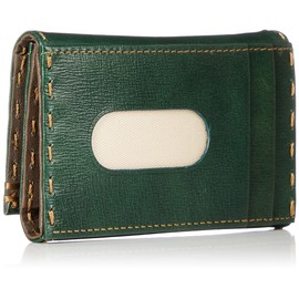 Catherine Hamnet London Coin Purse, Color Tailored 2, Made with High Quality Domestic Antiqued Kip Leather (Cow Leather), 3-Way Key Path, Coin Case, Green, green