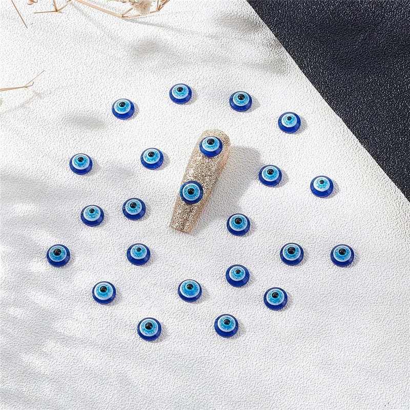 CRASPIRE Blue Evil Eye Beads 200pcs Evil Eye Nail Charms