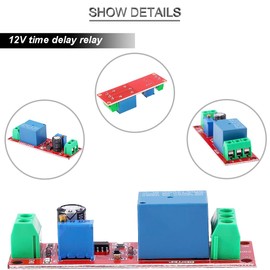 Youmile NE555 Delay Timer Relay 12V DC 0-10 Seconds Adjustable Delay Timer Switch Module with Screwdriver for Arduino Automotive Control System Electrical Devices, Pack of 5
